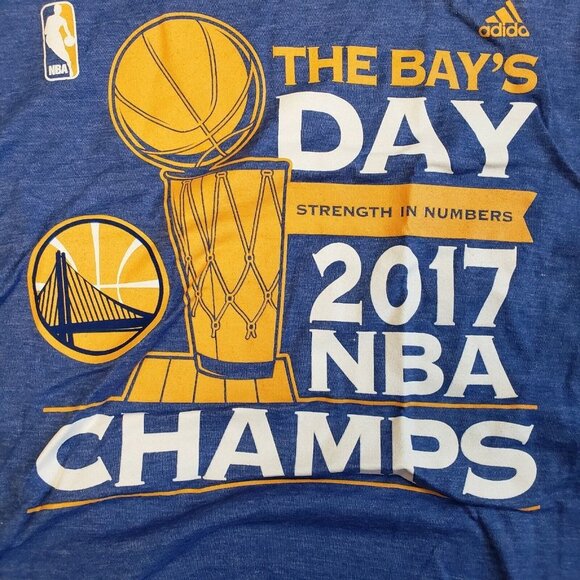 Adidas NBA 4 Her Golden State Warriors Womens 2017 Champs The Bays Day Blue M - Picture 3 of 4